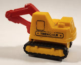 Trencher Excavator Wind Up Yellow and Red Die Cast Toy Construction Vehicle with Rubber Tracks