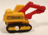 Trencher Excavator Wind Up Yellow and Red Die Cast Toy Construction Vehicle with Rubber Tracks