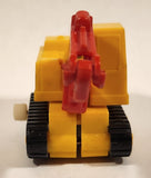 Trencher Excavator Wind Up Yellow and Red Die Cast Toy Construction Vehicle with Rubber Tracks