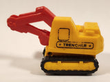 Trencher Excavator Wind Up Yellow and Red Die Cast Toy Construction Vehicle with Rubber Tracks