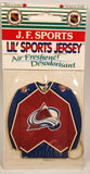 J. F. Sports Lil' Sports Jersey Hanging Car Air Freshener Desodorisant Colorado Avalanche New in Package