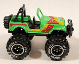 Super Wheels 4x4 Jeep Bright Green with Red and Yellow Die Cast Toy Car Vehicle