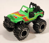 Super Wheels 4x4 Jeep Bright Green with Red and Yellow Die Cast Toy Car Vehicle