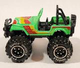 Super Wheels 4x4 Jeep Bright Green with Red and Yellow Die Cast Toy Car Vehicle