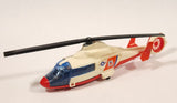 Majorette No. 322 Dauphin 2 SA 365 Coast Guard Helicopter Red White 1/87 Scale Plastic Toy Aircraft with Retractable Landing Gear