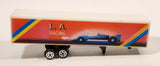 Summer S8567 L. A. Racing Semi Container Trailer White Plastic Die Cast Toy Car Vehicle