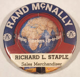 Rand McNally Keeping Travelers Up-to-Date Richard L. Staple Sales Merchandiser 2 1/4" Round Button Pin