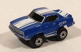 Vintage 1986 Galoob Micro Machines 1969 Chevy Camaro Blue with White Stripes Miniature Die Cast Toy Car Vehicle