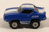 Vintage 1986 Galoob Micro Machines 1969 Chevy Camaro Blue with White Stripes Miniature Die Cast Toy Car Vehicle