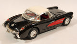 Sunnyside Superior SS 5709 1957 Corvette Black with White Roof Pull Back 1/32 Scale Die Cast Toy Car Vehicle with Opening Doors and Hood