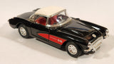 Sunnyside Superior SS 5709 1957 Corvette Black with White Roof Pull Back 1/32 Scale Die Cast Toy Car Vehicle with Opening Doors and Hood