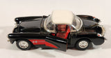 Sunnyside Superior SS 5709 1957 Corvette Black with White Roof Pull Back 1/32 Scale Die Cast Toy Car Vehicle with Opening Doors and Hood