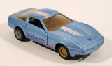 Yatming Road Tough Sports Rider No. 8306 Chevrolet Corvette Sky Blue Pull Back 1/42 Scale Die Cast Toy Car Vehicle with Opening Doors