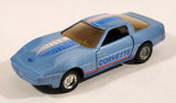 Yatming Road Tough Sports Rider No. 8306 Chevrolet Corvette Sky Blue Pull Back 1/42 Scale Die Cast Toy Car Vehicle with Opening Doors