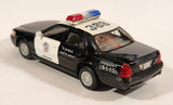 Kinsmart Ford Crown Victoria Police Interceptor #388 Black and White Pull Back 1/42 Scale Die Cast Toy Car Vehicle with Opening Doors
