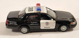 Kinsmart Ford Crown Victoria Police Interceptor #388 Black and White Pull Back 1/42 Scale Die Cast Toy Car Vehicle with Opening Doors