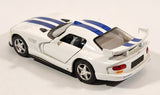 Kinsmart Dodge Viper GTSR White with Blue Stripes Pull Back 1/36 Scale Die Cast Toy Car Vehicle with Opening Doors