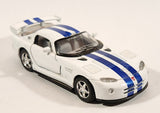 Kinsmart Dodge Viper GTSR White with Blue Stripes Pull Back 1/36 Scale Die Cast Toy Car Vehicle with Opening Doors