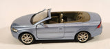 Rare Kinsmart KT5306 Volvo C70 Convertible Metallic Blue Grey Pull Back 1/36 Scale Die Cast Toy Car Vehicle with Opening Doors