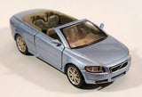 Rare Kinsmart KT5306 Volvo C70 Convertible Metallic Blue Grey Pull Back 1/36 Scale Die Cast Toy Car Vehicle with Opening Doors