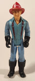 Vintage 1979 Tonka Play People Male Fireman Firefighter Blue Clothing Man 3 3/4" Tall Plastic Toy Action Figure Made in Hong Kong