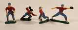 Vintage Wilton Baseball and Football Player Hard Plastic Cake Topper Toy Figure Set of 4