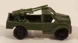 Vintage Army Gunner Truck Dark Green Miniature Plastic Toy Vehicle Made in Hong Kong
