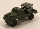 Vintage Army Rocket Launcher Truck Dark Green Miniature Plastic Toy Vehicle Made in Hong Kong