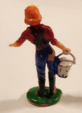 Vintage Britains Style Farmer's Wife Milk Maid with Bucket Pail 2 1/4" Plastic Toy Figure