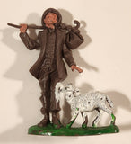 Vintage Shepherd with Lamb on Grass 3" PVC Toy Figure No. A544 Made in Hong Kong