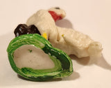 Vintage White Chicken Rooster 1 1/2" Plastic Toy Figure