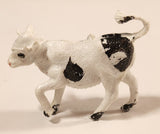 Vintage Standing Dark Brown and White Cow 2 1/2" Plastic Toy Figure