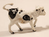 Vintage Standing Dark Brown and White Cow 2 1/2" Plastic Toy Figure