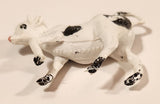 Vintage Standing Dark Brown and White Cow 2 1/2" Plastic Toy Figure