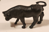 Vintage Standing Black Bull 2 1/2" Plastic Toy Figure