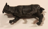 Vintage Standing Black Bull 2 1/2" Plastic Toy Figure