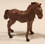Vintage Brown Horse 1 1/4" Plastic Toy Figure