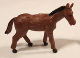Vintage Brown Horse 2 1/2" Plastic Toy Figure