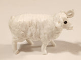 Vintage White Ram Sheep 1 1/4" Plastic Toy Figure