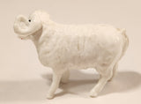 Vintage White Ram Sheep 1 1/4" Plastic Toy Figure
