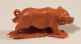 Vintage Pink Baby Pig 1 1/2" Plastic Toy Figure