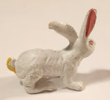 Vintage White Bunny Rabbit 1 1/2" Plastic Toy Figure