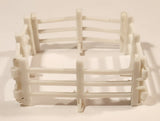Vintage White Live Stock Fence Pen Plastic Toy Farm Set of 4