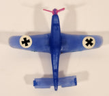 Rare Vintage Stuka Airplane Blue with Pink Propeller 2 3/4" Plastic Toy Aircraft