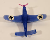 Rare Vintage Stuka Airplane Blue with Pink Propeller 2 3/4" Plastic Toy Aircraft