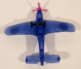 Rare Vintage Stuka Airplane Blue with Pink Propeller 2 3/4" Plastic Toy Aircraft