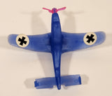 Rare Vintage Stuka Airplane Blue with Pink Propeller 2 3/4" Plastic Toy Aircraft