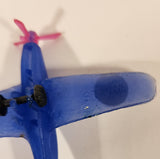 Rare Vintage Stuka Airplane Blue with Pink Propeller 2 3/4" Plastic Toy Aircraft