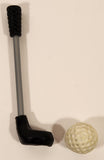 Black Rubber Golf Club and Ball Miniature Toy Play Set