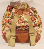 Sac Original Red Blue Yellow Flower Print Brown Leather Based Hand Bag